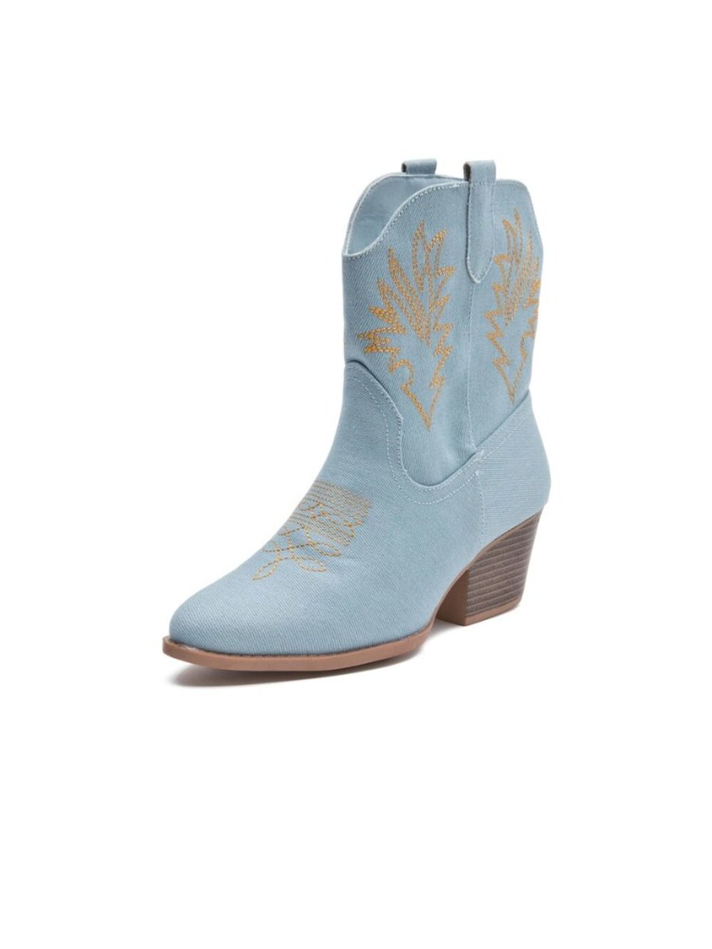 Cowgirl Booties for Women Cowboy Ankle Western Embroidered Boot — Block Heel